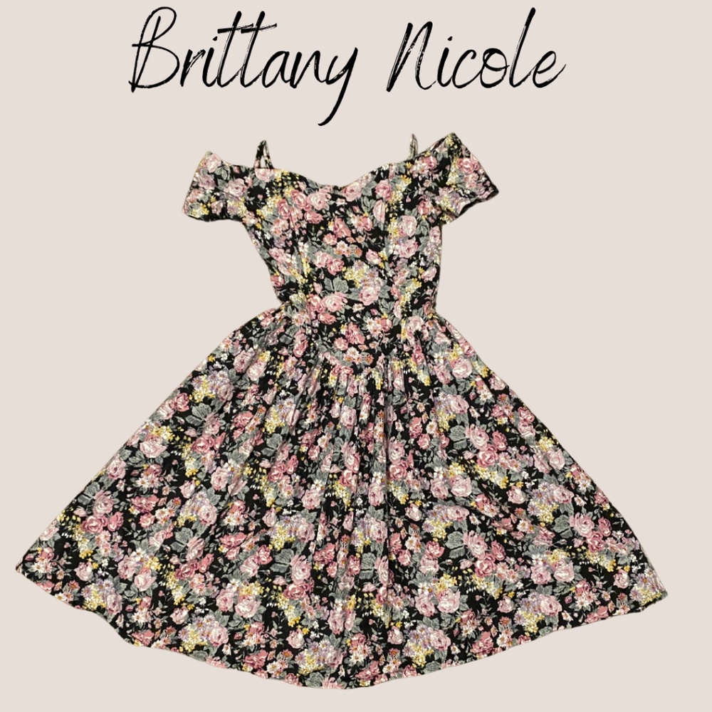 Vintage Brittany Nicole Corset Cottagecore Floral Midi Dress